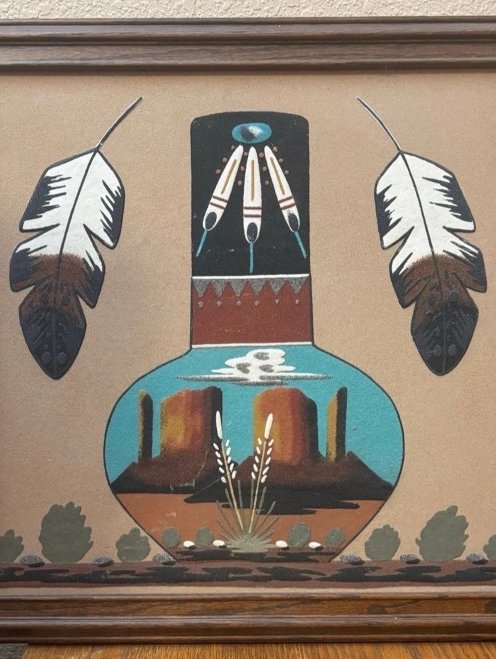 Michaels Southwestern Mixed Media Framed Art in Brown & Blue